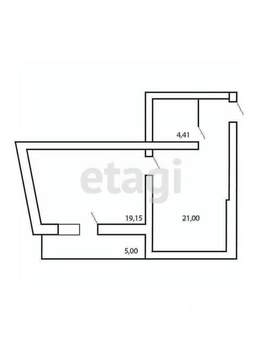 1-к квартира, вторичка, 50м2, 2/3 этаж