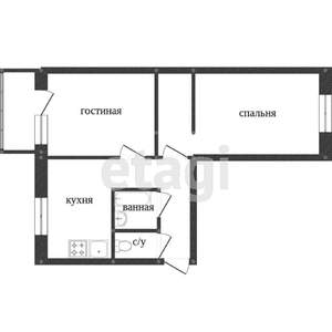 2-к квартира, вторичка, 40м2, 1/5 этаж