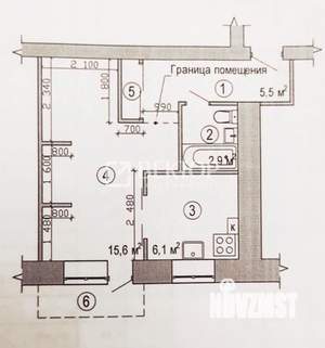 1-к квартира, вторичка, 32м2, 5/5 этаж