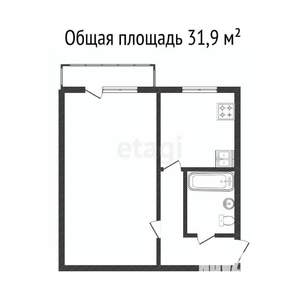 1-к квартира, вторичка, 32м2, 2/5 этаж