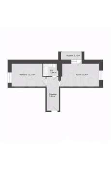 1-к квартира, сданный дом, 45м2, 5/8 этаж