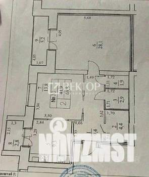 2-к квартира, вторичка, 70м2, 3/3 этаж