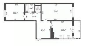 2-к квартира, вторичка, 55м2, 6/9 этаж