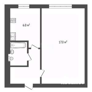 1-к квартира, вторичка, 29м2, 1/5 этаж