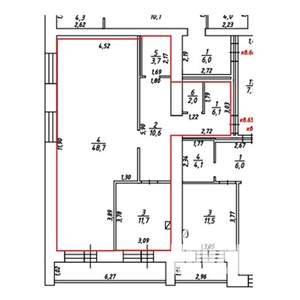 3-к квартира, вторичка, 83м2, 9/9 этаж