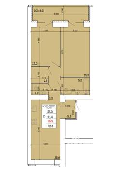 2-к квартира, строящийся дом, 66м2, 4/9 этаж