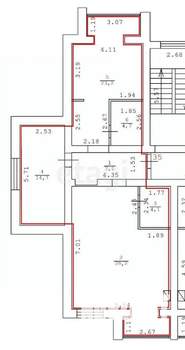 2-к квартира, вторичка, 93м2, 3/3 этаж