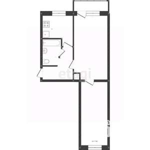2-к квартира, вторичка, 47м2, 1/5 этаж
