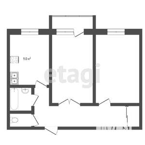 2-к квартира, вторичка, 60м2, 2/5 этаж