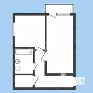 1-к квартира, вторичка, 42м2, 2/2 этаж