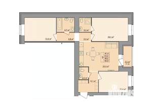3-к квартира, строящийся дом, 85м2, 5/9 этаж
