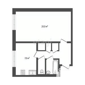 1-к квартира, вторичка, 38м2, 7/9 этаж