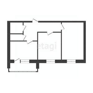 2-к квартира, вторичка, 50м2, 9/9 этаж