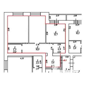 2-к квартира, вторичка, 73м2, 4/9 этаж