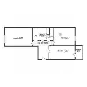 2-к квартира, вторичка, 67м2, 5/5 этаж