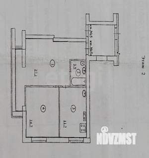 2-к квартира, вторичка, 57м2, 2/3 этаж