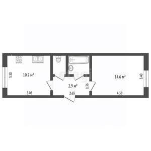 1-к квартира, вторичка, 32м2, 1/5 этаж
