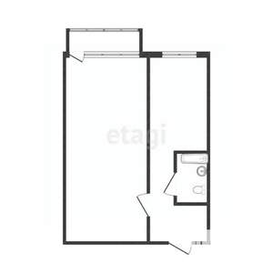 1-к квартира, вторичка, 29м2, 4/5 этаж