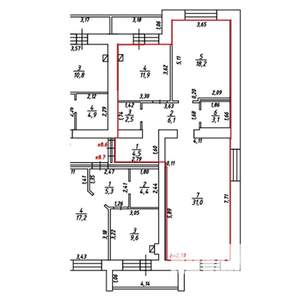 3-к квартира, вторичка, 77м2, 1/9 этаж
