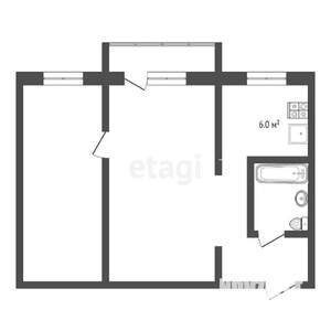 2-к квартира, вторичка, 43м2, 5/5 этаж