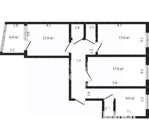 3-к квартира, вторичка, 66м2, 1/9 этаж