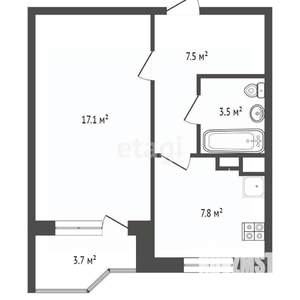 1-к квартира, вторичка, 36м2, 2/4 этаж