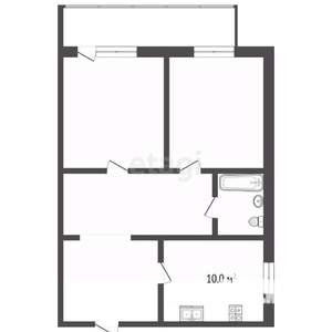 3-к квартира, вторичка, 48м2, 10/12 этаж