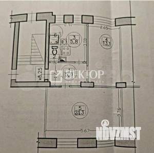 2-к квартира, вторичка, 47м2, 1/3 этаж