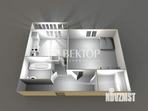 1-к квартира, вторичка, 40м2, 1/3 этаж