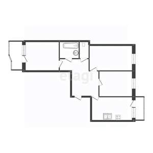 3-к квартира, вторичка, 65м2, 4/9 этаж