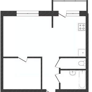 2-к квартира, вторичка, 60м2, 1/3 этаж