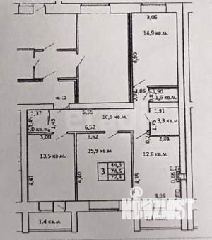 3-к квартира, вторичка, 76м2, 3/5 этаж
