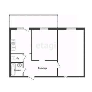 2-к квартира, вторичка, 46м2, 8/9 этаж