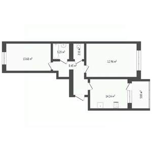 2-к квартира, вторичка, 64м2, 2/4 этаж