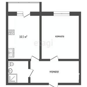 1-к квартира, вторичка, 38м2, 2/3 этаж
