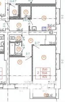 2-к квартира, сданный дом, 55м2, 6/9 этаж