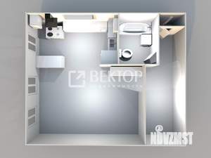 Студия квартира, вторичка, 35м2, 1/2 этаж