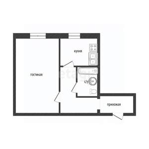 1-к квартира, вторичка, 34м2, 4/5 этаж