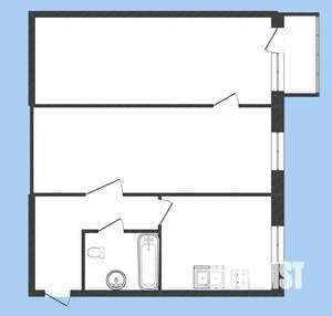 2-к квартира, вторичка, 45м2, 4/5 этаж