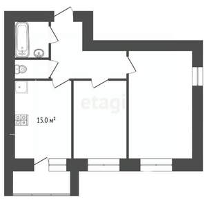 2-к квартира, вторичка, 51м2, 6/9 этаж